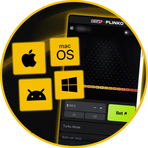 Enjoy multi-platform access to Plinko by 100HP Gaming across desktop, Android, and iOS devices at Golden Crown Casino.